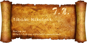 Tóbiás Nikolett névjegykártya